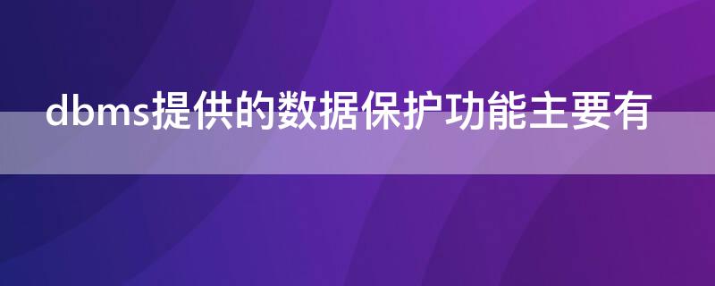 dbms提供的数据保护功能主要有