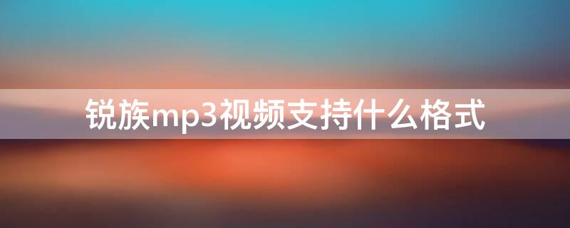 锐族mp3视频支持什么格式