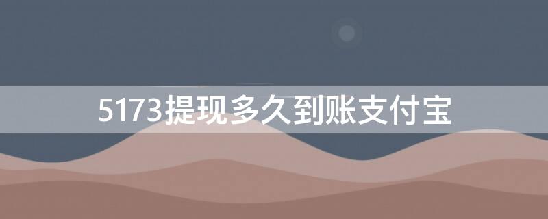 5173提现多久到账支付宝