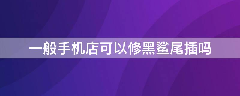 一般手机店可以修黑鲨尾插吗