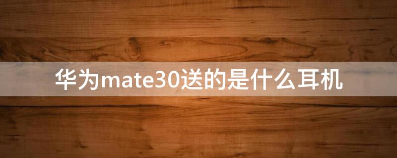 华为mate30送的是什么耳机