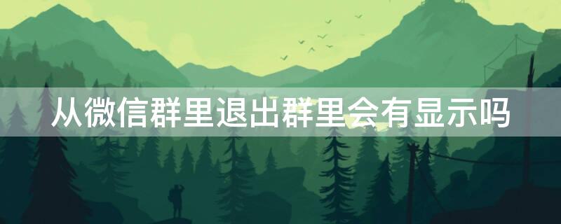 从微信群里退出群里会有显示吗