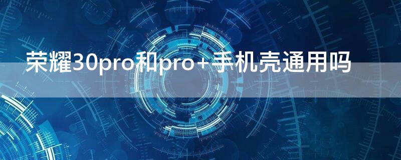 荣耀30pro和pro+手机壳通用吗