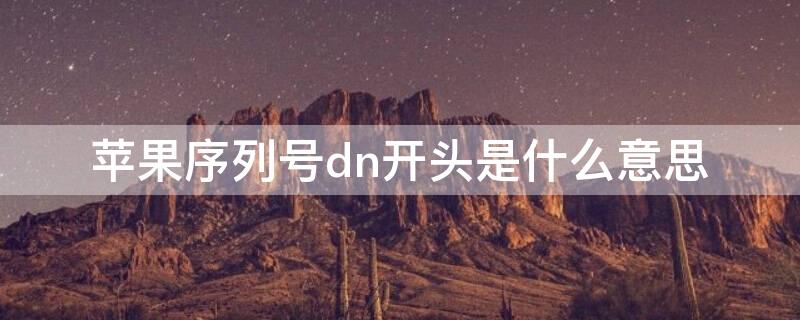 iPhone序列号dn开头是什么意思