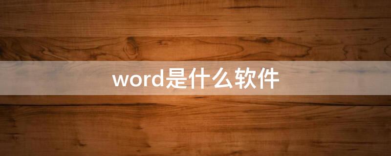 word是什么软件