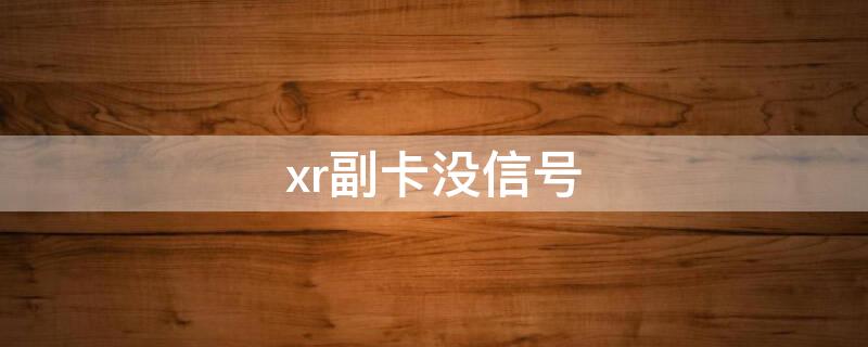 xr副卡没信号