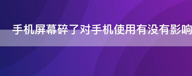 手机屏幕碎了对手机使用有没有影响（手机屏幕碎了会影响手机的功能吗）