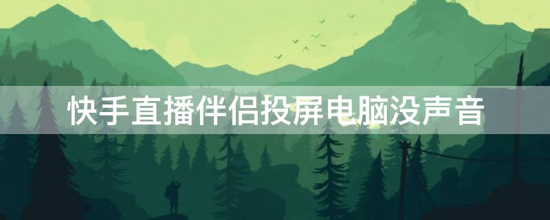 快手直播伴侣投屏电脑没声音（电脑快手直播伴侣投屏失败怎么回事）