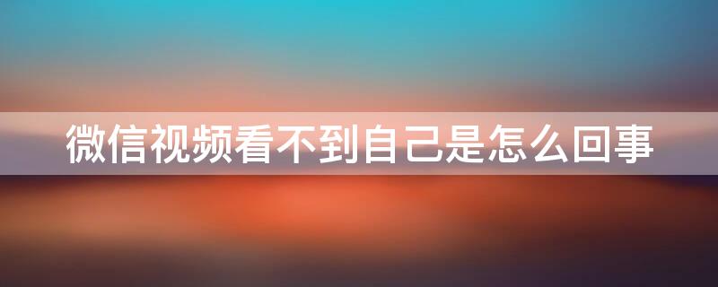 微信视频看不到自己是怎么回事（微信视频看不到自己是怎么回事安卓）