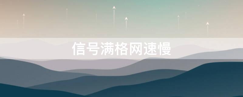 信号满格网速慢 信号满格网速慢苹果