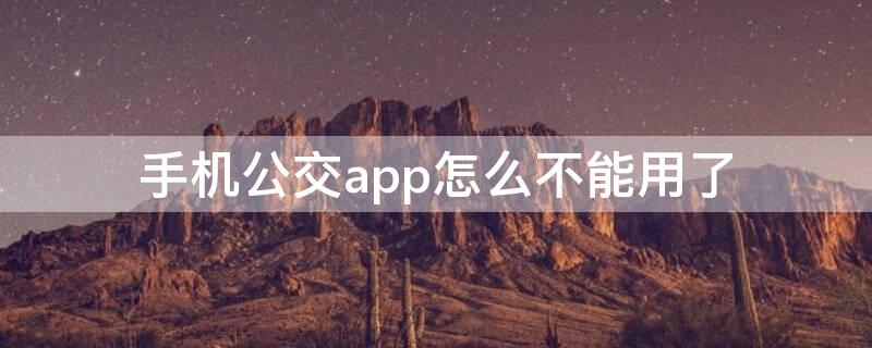 手机公交app怎么不能用了（坐公交app不能用了吗）