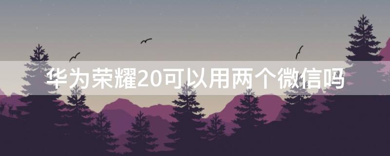 华为荣耀20可以用两个微信吗 华为荣耀20怎么用两个微信