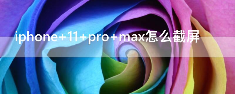 iPhone 11 pro max怎么截屏