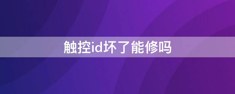 触控id坏了能修吗（触控id无法激活能修吗）