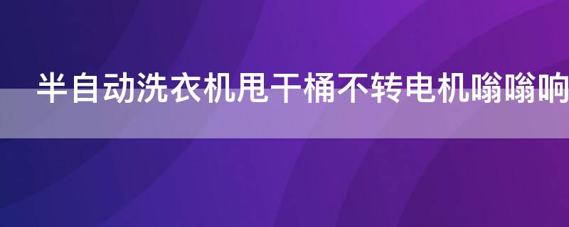 半自动洗衣机甩干桶不转电机嗡嗡响 洗衣机甩桶电机响但不转