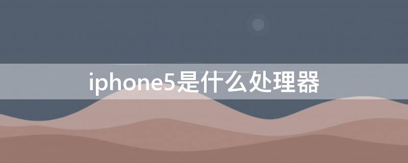 iPhone5是什么处理器（iPhone5是什么处理器）