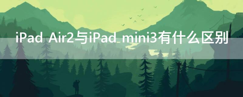 iPad air Air2与iPad air mini3有什么区别