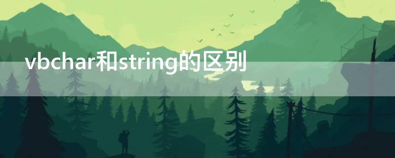 vbchar和string的区别 vb语言中string是什么意思