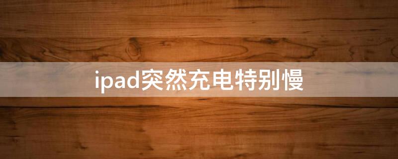 ipad突然充电特别慢（iPad突然充电慢）