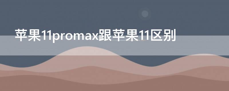 iPhone11promax跟iPhone11区别 iphone11pro和11max区别