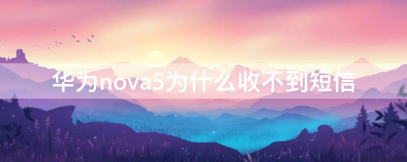 华为nova5为什么收不到短信（华为nova5pro为什么收不到短信）