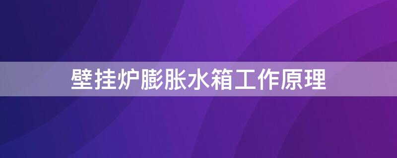 壁挂炉膨胀水箱工作原理 壁挂炉膨胀水箱作用