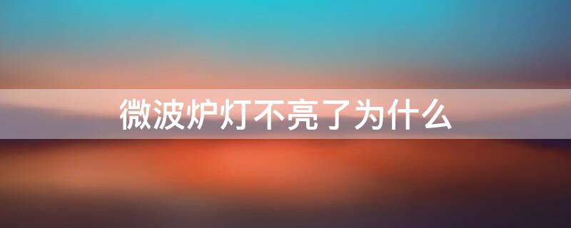 微波炉灯不亮了为什么 微波炉灯不亮是怎么回事