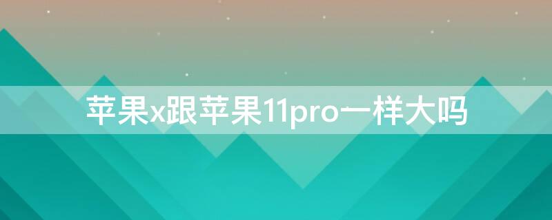 iPhonex跟iPhone11pro一样大吗（苹果x和11pro手机一样大吗）