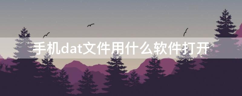 手机dat文件用什么软件打开（手机用什么软件可以打开dat文件）