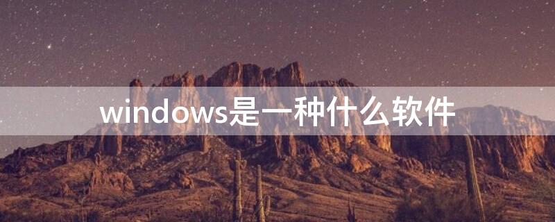 windows是一种什么软件（windows是什么软件?）