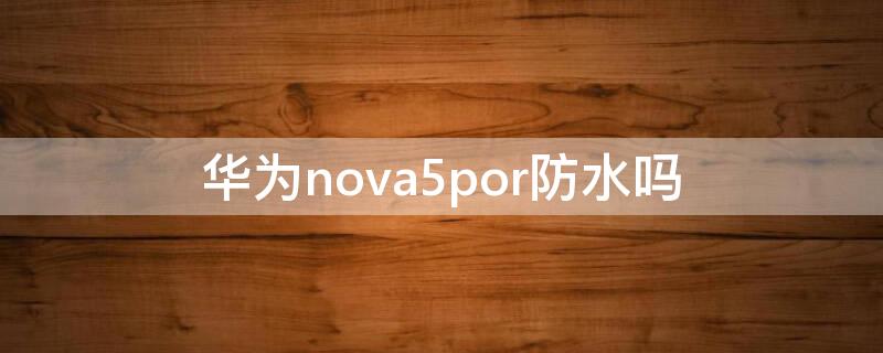 华为nova5por防水吗（华为nova5pro是否防水）