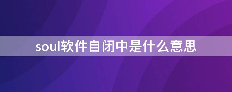 soul软件自闭中是什么意思（soul想聊天和自闭中有什么区别）