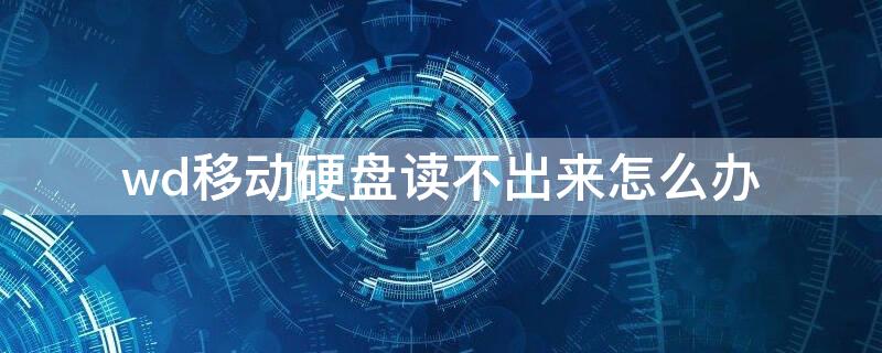 wd移动硬盘读不出来怎么办 wd移动硬盘无法打开