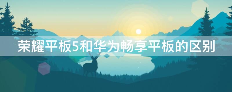 荣耀平板5和华为畅享平板的区别（华为畅享平板与荣耀平板5哪个好）