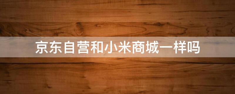 京东自营和小米商城一样吗 京东自营和小米商城有啥区别