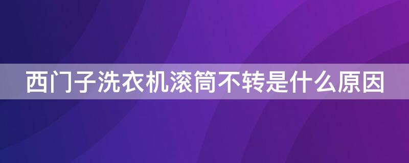 西门子洗衣机滚筒不转是什么原因（西门子洗衣机滚筒不转的原因）