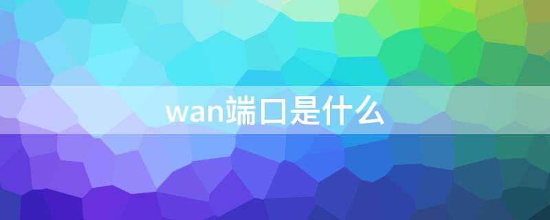 wan端口是什么（wan端口连接哪里）