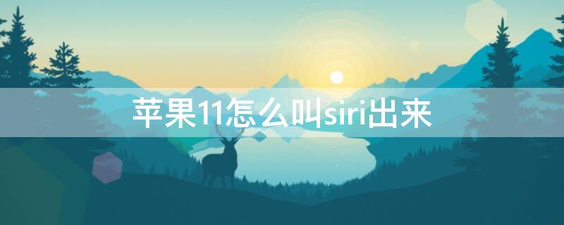 iPhone11怎么叫siri出来（苹果11怎么叫出siri）