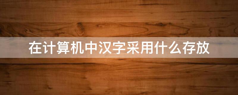 在计算机中汉字采用什么存放 汉字在计算机内部的储存形式为