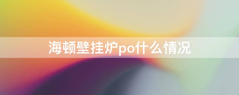 海顿壁挂炉po什么情况 海顿壁挂炉是哪里产的