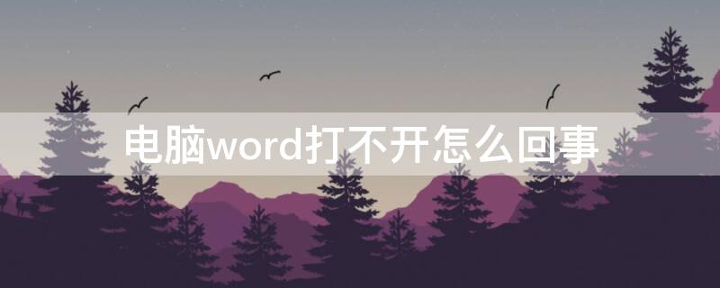 电脑word打不开怎么回事（电脑word打不开是怎么回事）