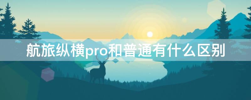 航旅纵横pro和普通有什么区别 航旅纵横和pro有啥区别