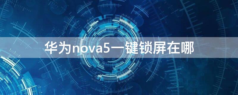 华为nova5一键锁屏在哪 华为nova5一键锁屏在哪里设置