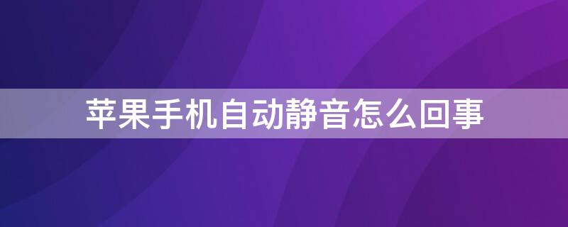 iPhone手机自动静音怎么回事（苹果手机老是自动静音什么情况）