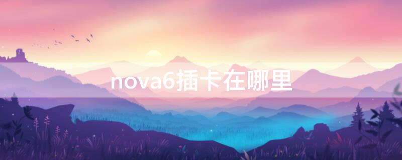 nova6插卡在哪里 nova6插卡处在哪里