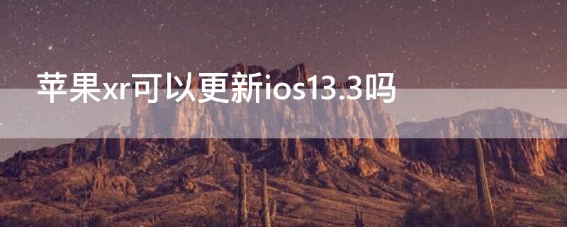 iPhonexr可以更新ios13.3吗（iphonexr建议升级ios13.3吗）