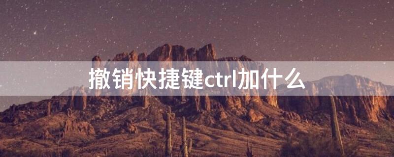 撤销快捷键ctrl加什么 恢复快捷键ctrl加什么