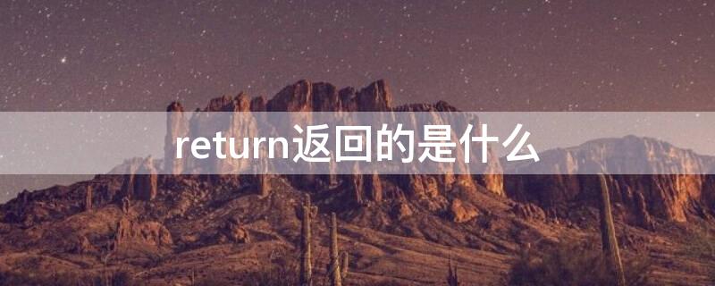 return返回的是什么（return返回值的作用）