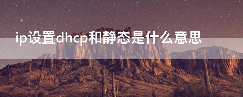 ip设置dhcp和静态是什么意思 ip设置里的DHCP和静态是什么意思