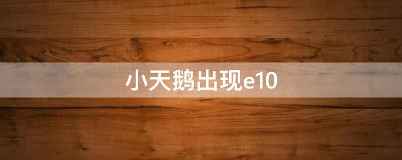 小天鹅出现e10（小天鹅出现e10洗衣机停止按下启动又好了）